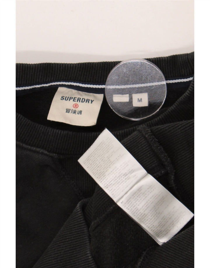Мужской свитер Superdry, джемпер среднего размера, черный, хлопок