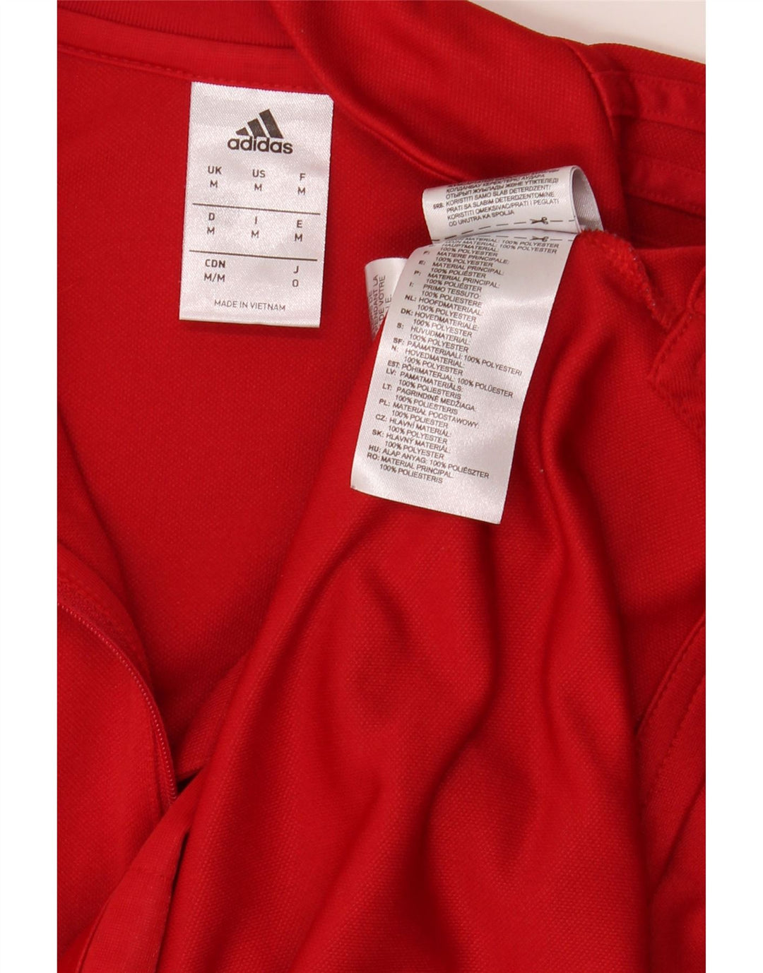 Мужской пуловер Adidas с графическим рисунком на молнии, спортивный костюм, средний красный полиэстер