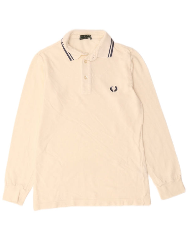 Рубашка-поло с длинными рукавами для мальчиков Fred Perry, 11-12 лет, белый хлопок
