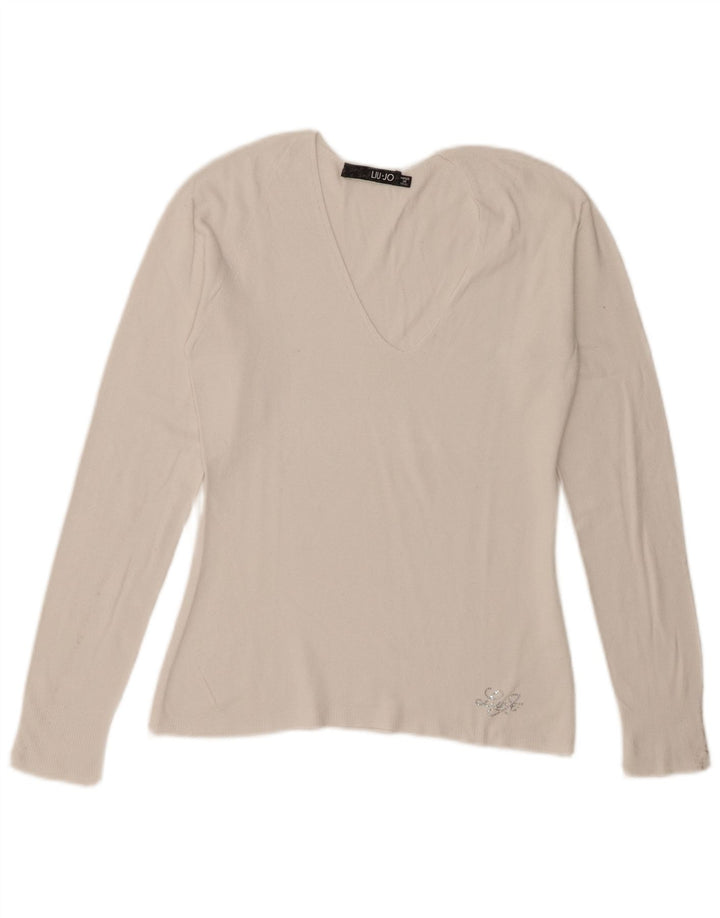 Женский топ Liu Jo с длинным рукавом IT 42, средний белый