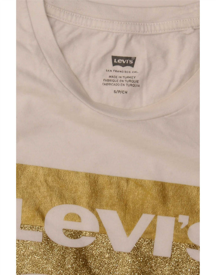 Женская футболка с рисунком Levi's Top UK 10, маленькая белая