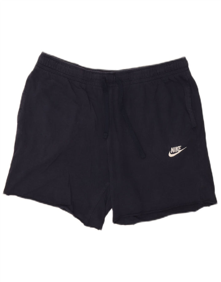 Мужские спортивные шорты Nike большого размера, темно-синие, хлопок