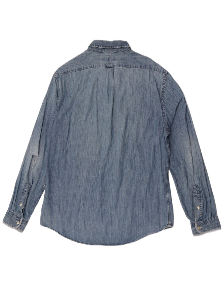 Мужская джинсовая рубашка узкого кроя Ralph Lauren XL, синяя, хлопок