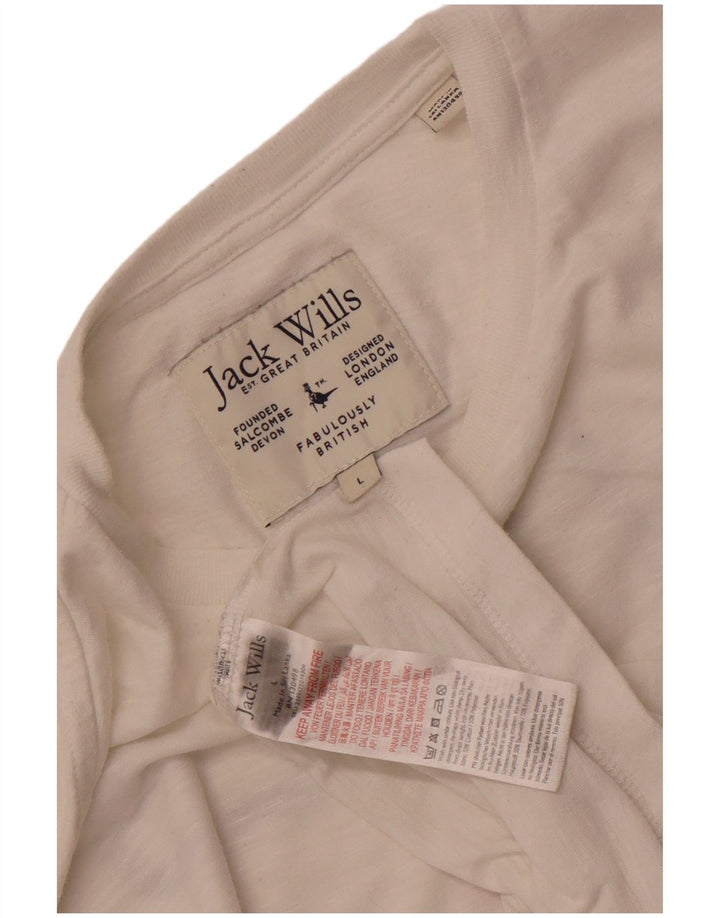 Мужская футболка с рисунком JACK WILLS, большой белый хлопок