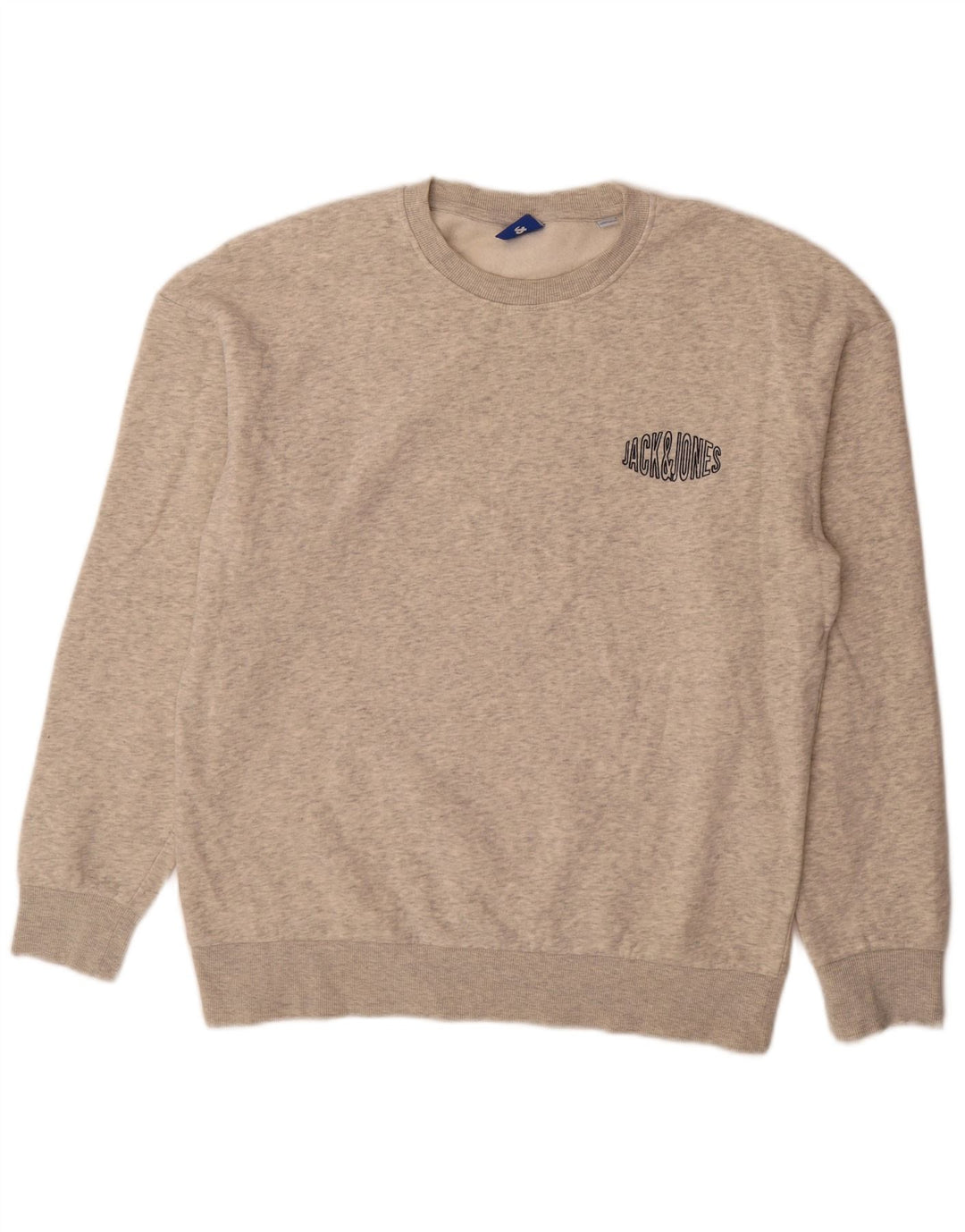 Мужской свитер Jack & Jones, большой серый хлопковый джемпер в крапинку