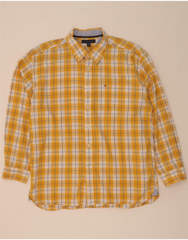 Мужская рубашка Tommy Hilfiger XL, желтая клетка, хлопок