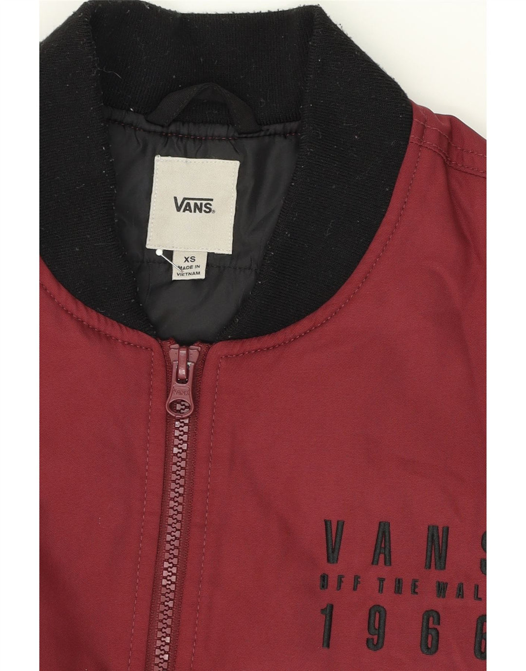 VANS Womens Windbreaker Coat UK 6 XS Burgundy Colourblock Polyester Vintage Vans and Second-Hand Vans from Messina Hembry 