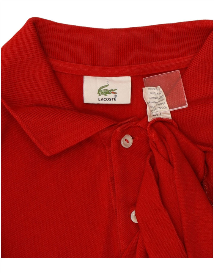 Мужская рубашка-поло Lacoste, размер 3, маленькая, красный хлопок