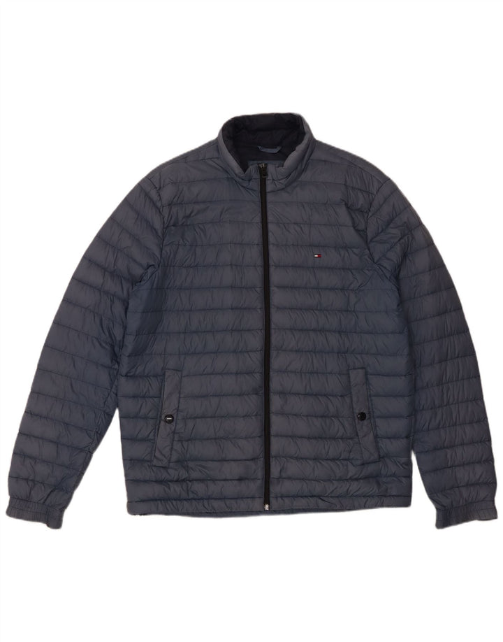 Мужская стеганая куртка Tommy Hilfiger UK 40, большая темно-синяя, полиамид