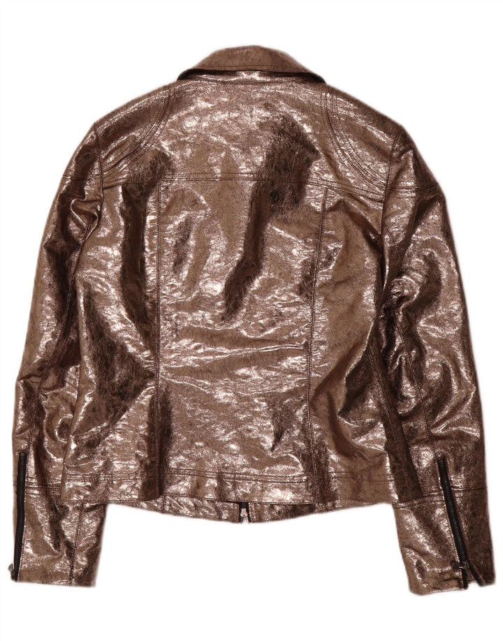 Женская куртка из искусственной кожи AMBIENTE UK 14, большая, коричневая, полиэстер