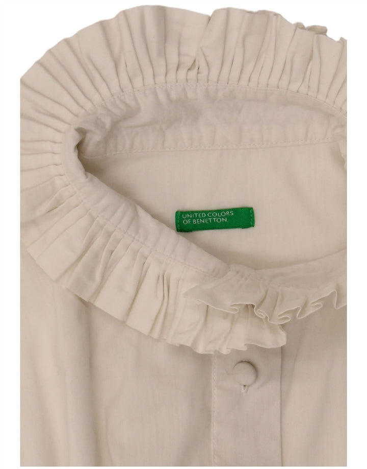Женская блузка-рубашка Benetton UK 14, средний белый