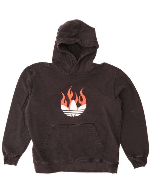 Мужской джемпер с капюшоном Adidas с рисунком, средний черный, хлопок