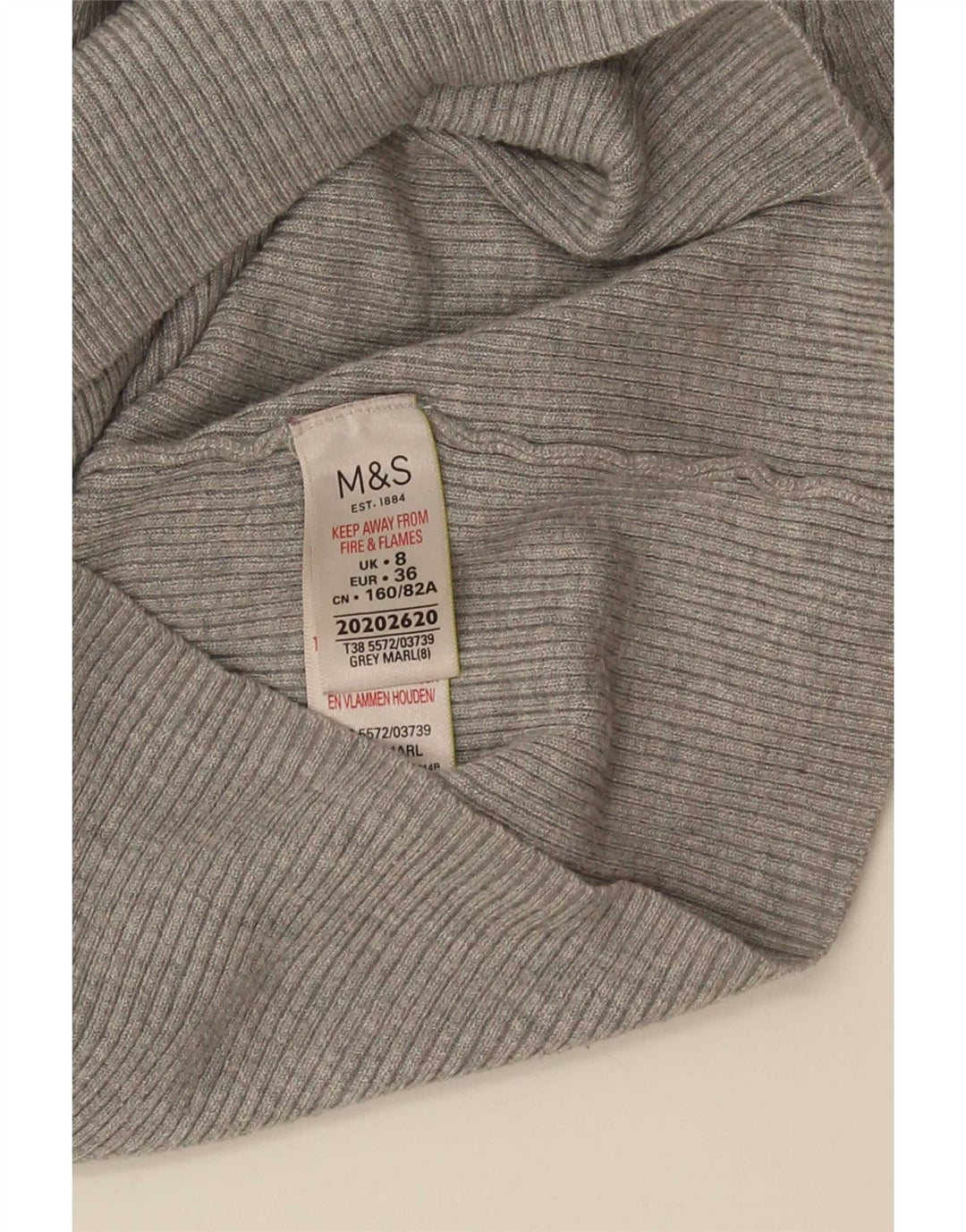Женский джемпер с высоким воротником Marks & Spencer, Великобритания, 8, маленький, серый, вискоза