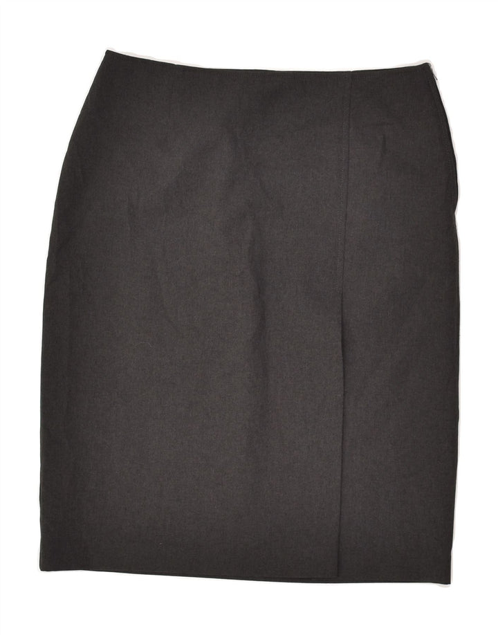 BENETTON Womens Straight Skirt W28 Medium  Grey Polyester | Vintage Benetton | Thrift | Second-Hand Benetton | Used Clothing | Messina Hembry 