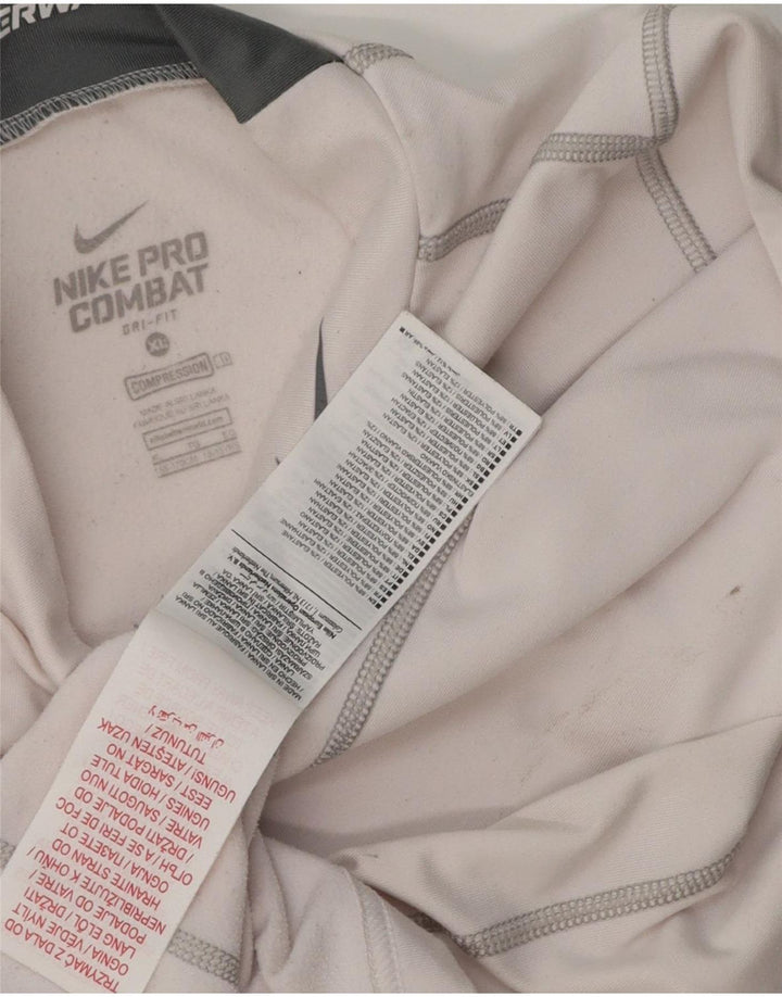 Топ Nike Dri Fit для мальчиков с длинными рукавами, 13–14 лет, XL, белый полиэстер