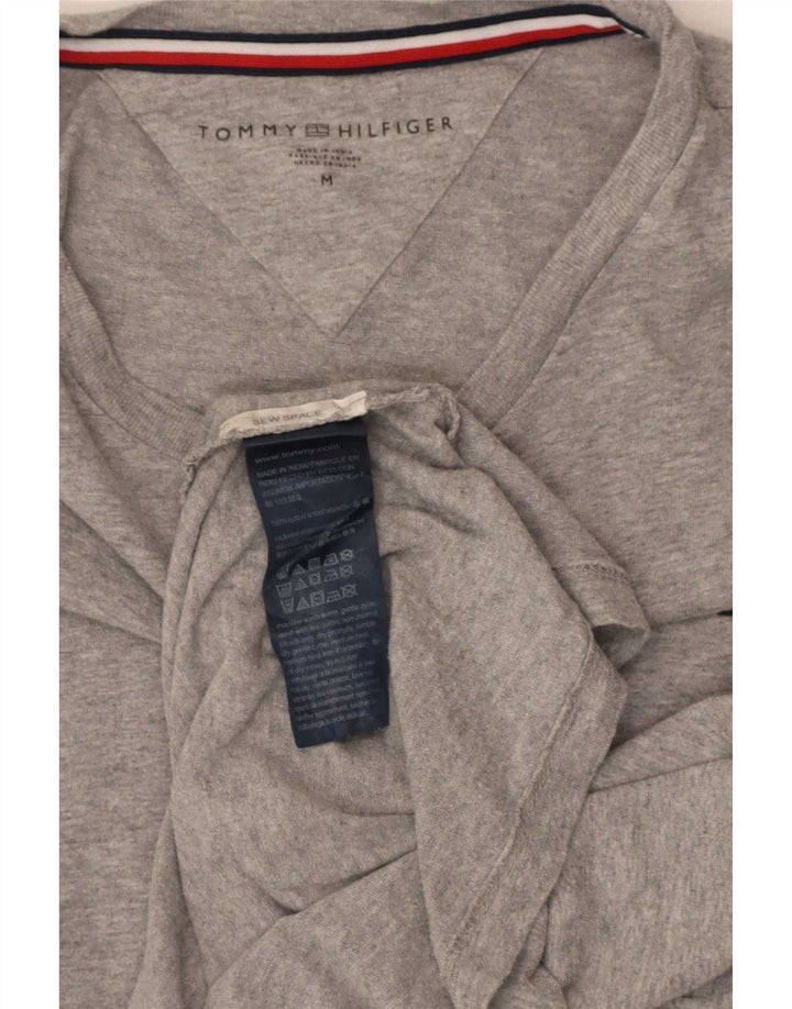 Tommy Hilfiger Мужская футболка стандартного кроя с короткими рукавами, топ среднего серого цвета, хлопок