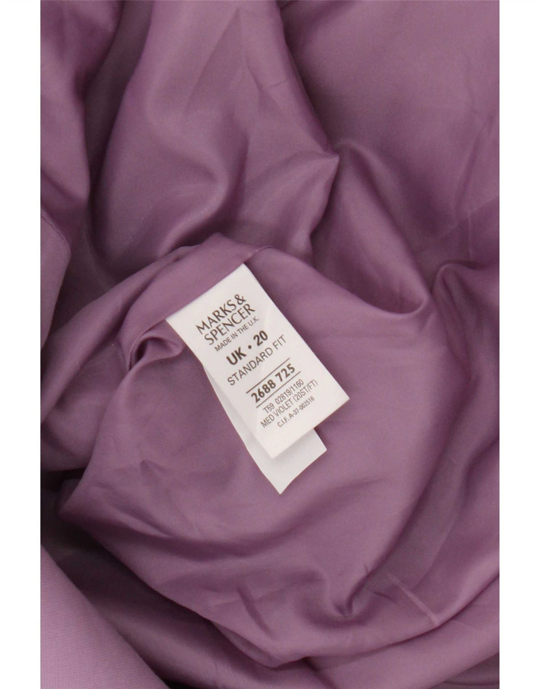 Женский стандартный пиджак с 2 пуговицами Marks & Spencer UK 20 2XL, сиреневый
