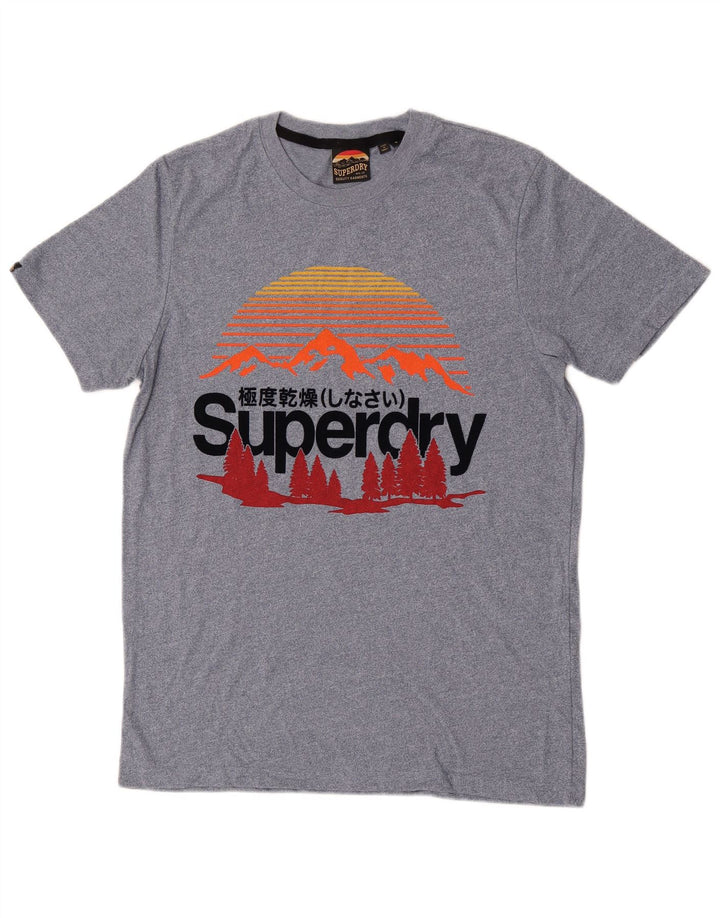 Superdry Мужская футболка с рисунком, маленький синий хлопок