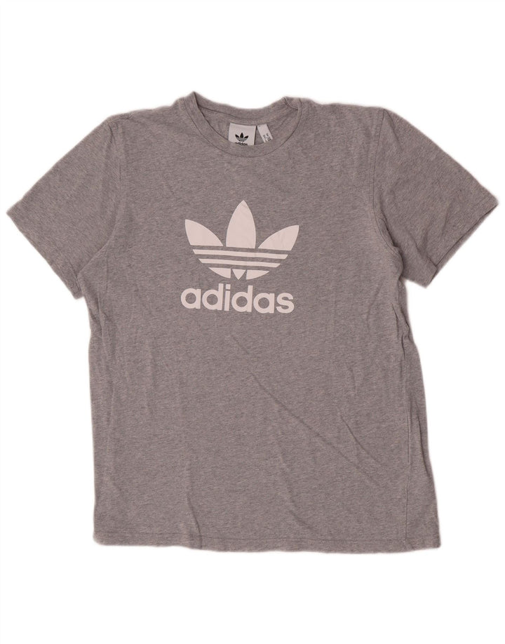 Adidas Мужская футболка с рисунком Верх среднего серого цвета из хлопка