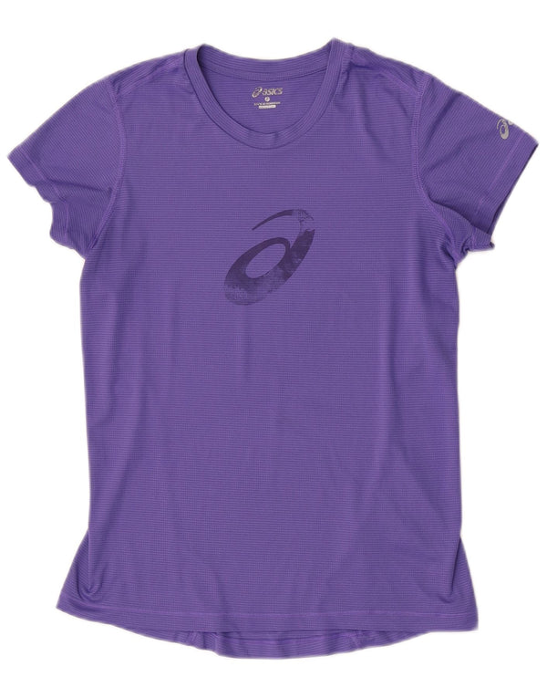 Женская футболка с рисунком Asics Top UK 10, маленькая фиолетовая полоска