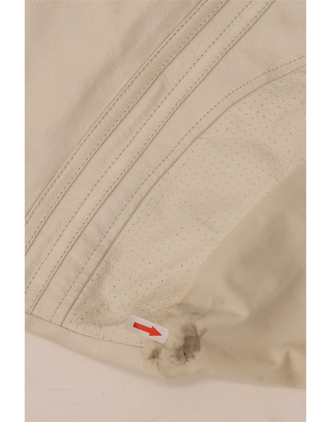 Винтажная женская кожаная куртка оверсайз IT 44 Medium White Leather
