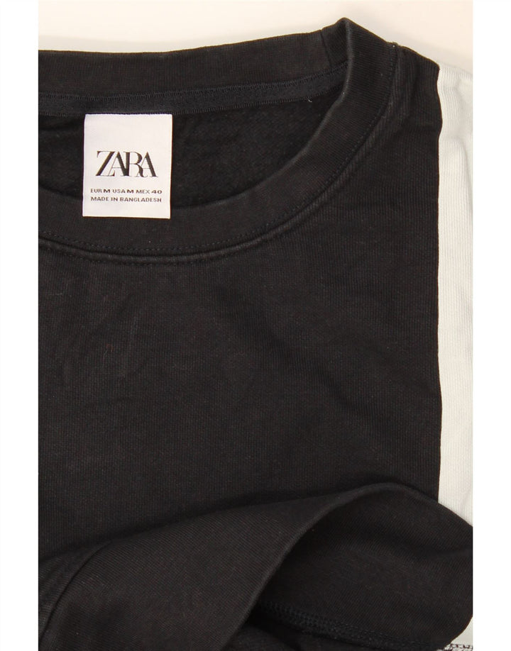 Мужской свитшот Zara, средний черный, цветной блок