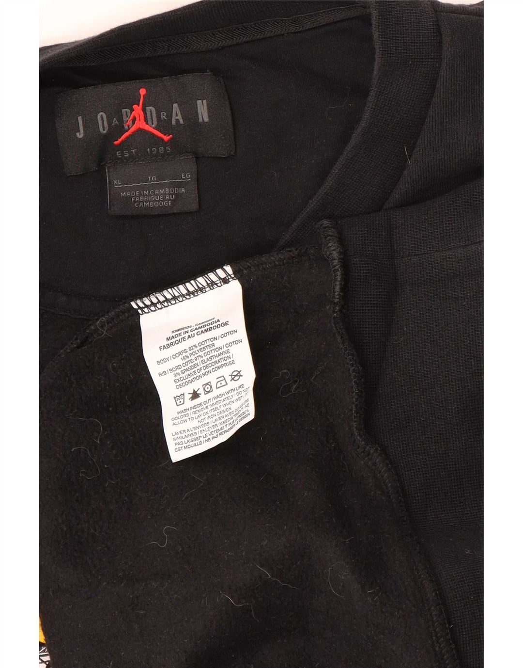 Мужской свитшот с рисунком Jordan XL, черный хлопок