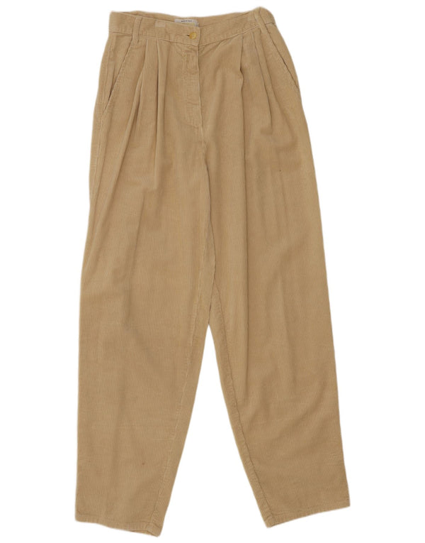 Женские вельветовые брюки Benetton с высокой талией IT 44 Medium W28 L30 Бежевые