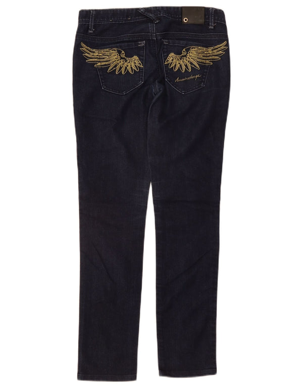 ARMANI EXCHANGE Женские узкие джинсы с рисунком US 0 XS W28 L28 Синий хлопок