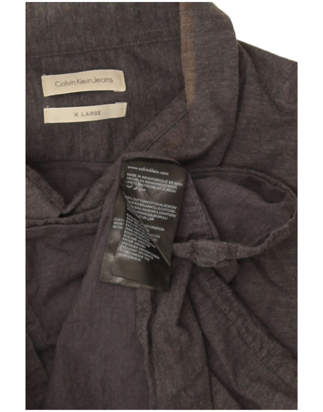 Мужская рубашка Calvin Klein Jeans XL серая, хлопок