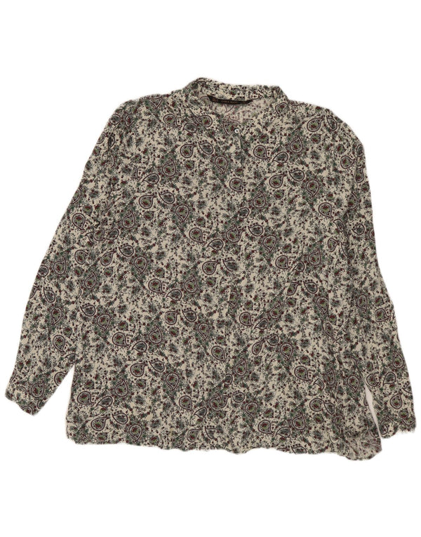 Женская рубашка Zara UK 18 XL Off White Paisley