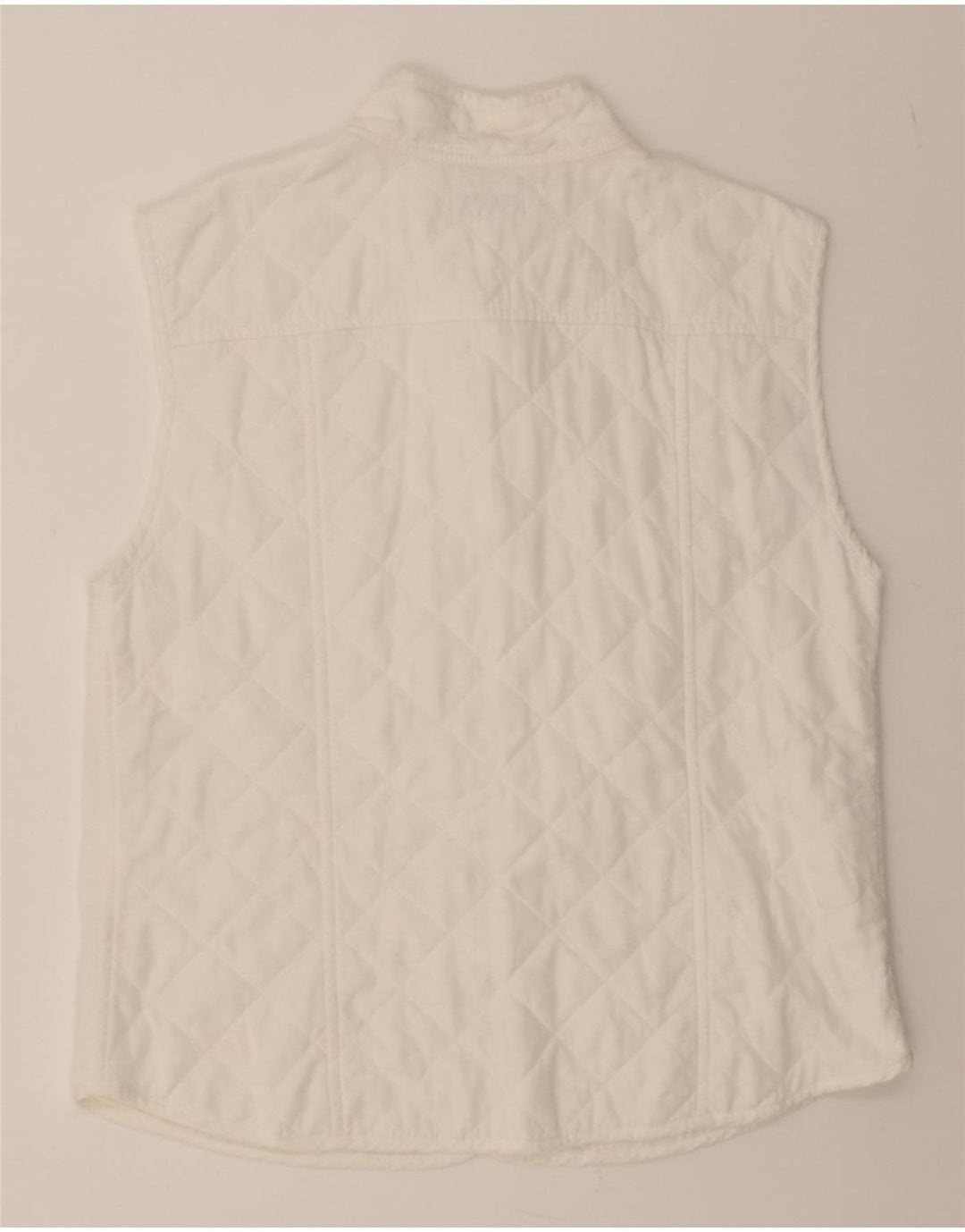 VINTAGE Womens Quilted Gilet IT 52 2XL White Tencel Vintage Vintage and Second-Hand Vintage from Messina Hembry 