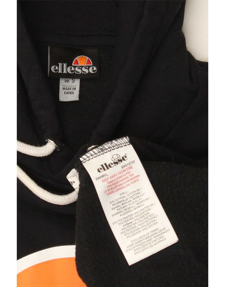 Мужской джемпер с капюшоном Ellesse, маленький черный, хлопковый