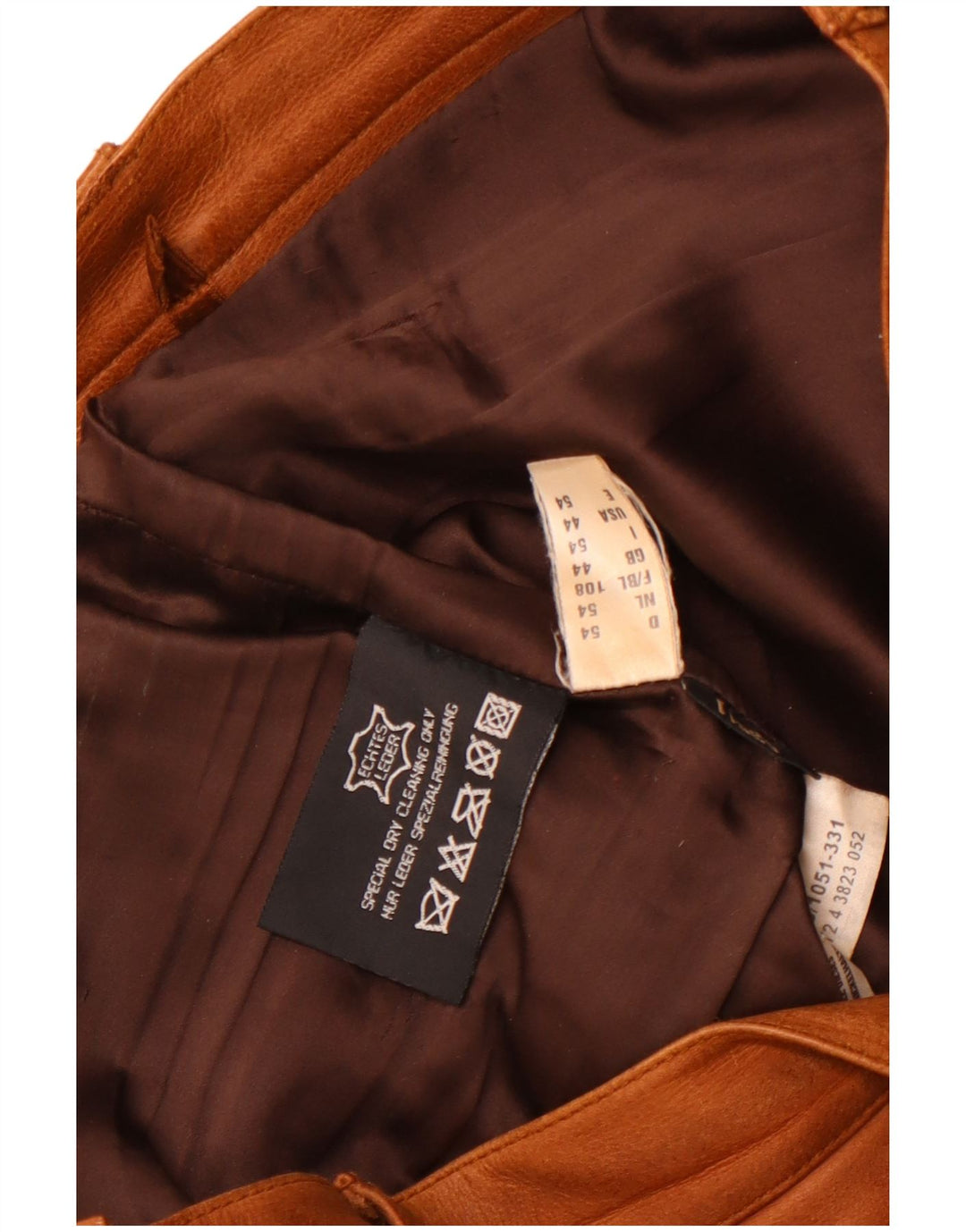 Винтажные мужские прямые кожаные брюки W36 L33 коричневые кожаные