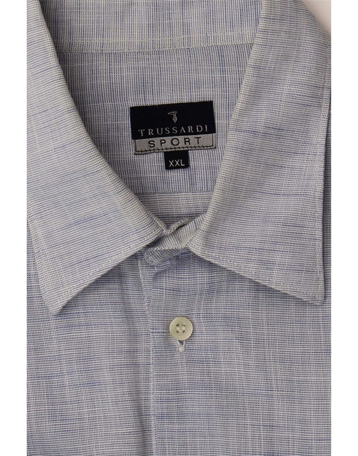 Мужская рубашка Trussardi 2XL, синяя хлопковая крапинка