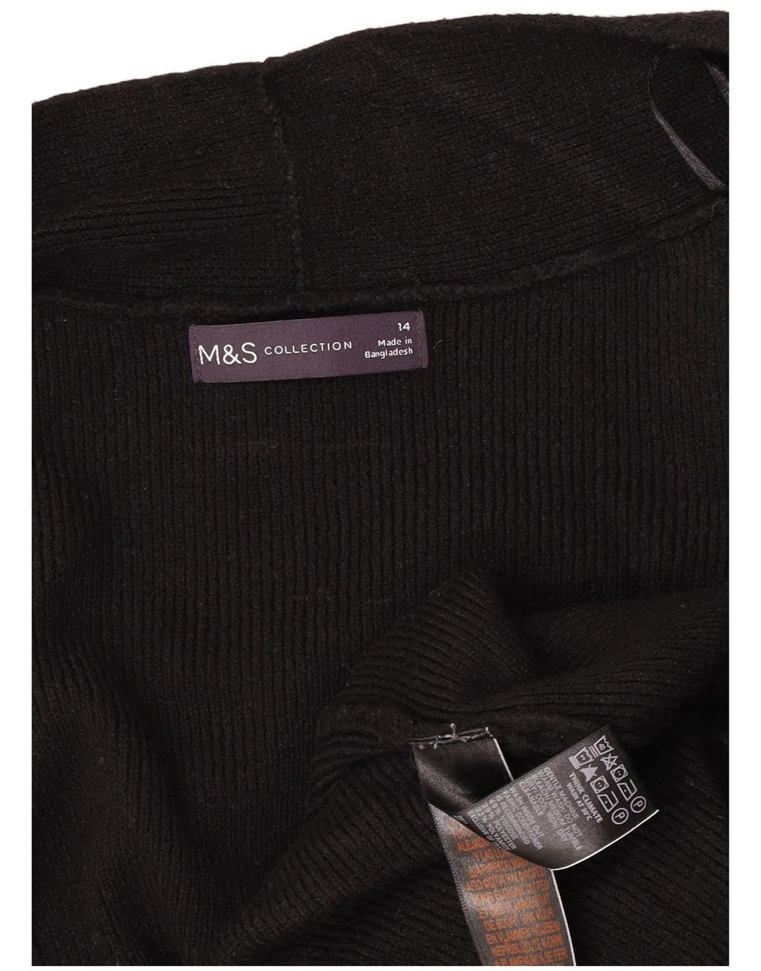 Женский удлиненный открытый кардиган Marks & Spencer UK 14, большой черный
