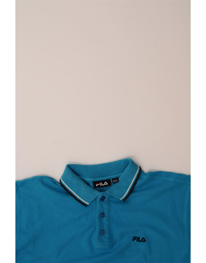 FILA Mens Polo Shirt IT 52 Large Blue Cotton Vintage Fila and Second-Hand Fila from Messina Hembry 
