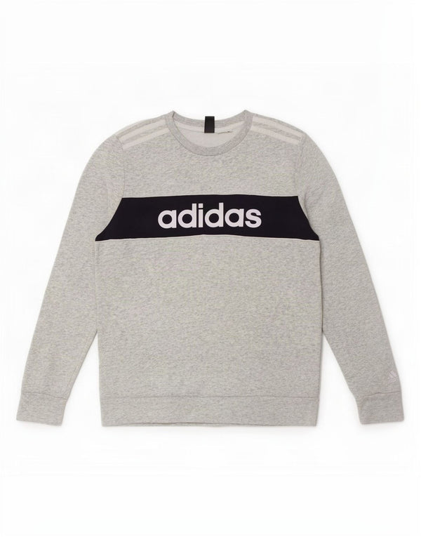 Женский свитер с рисунком Adidas UK 10, маленький серый с цветными блоками
