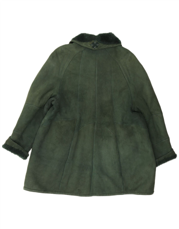 Женское пальто оверсайз из овчины IT 44 Medium Green