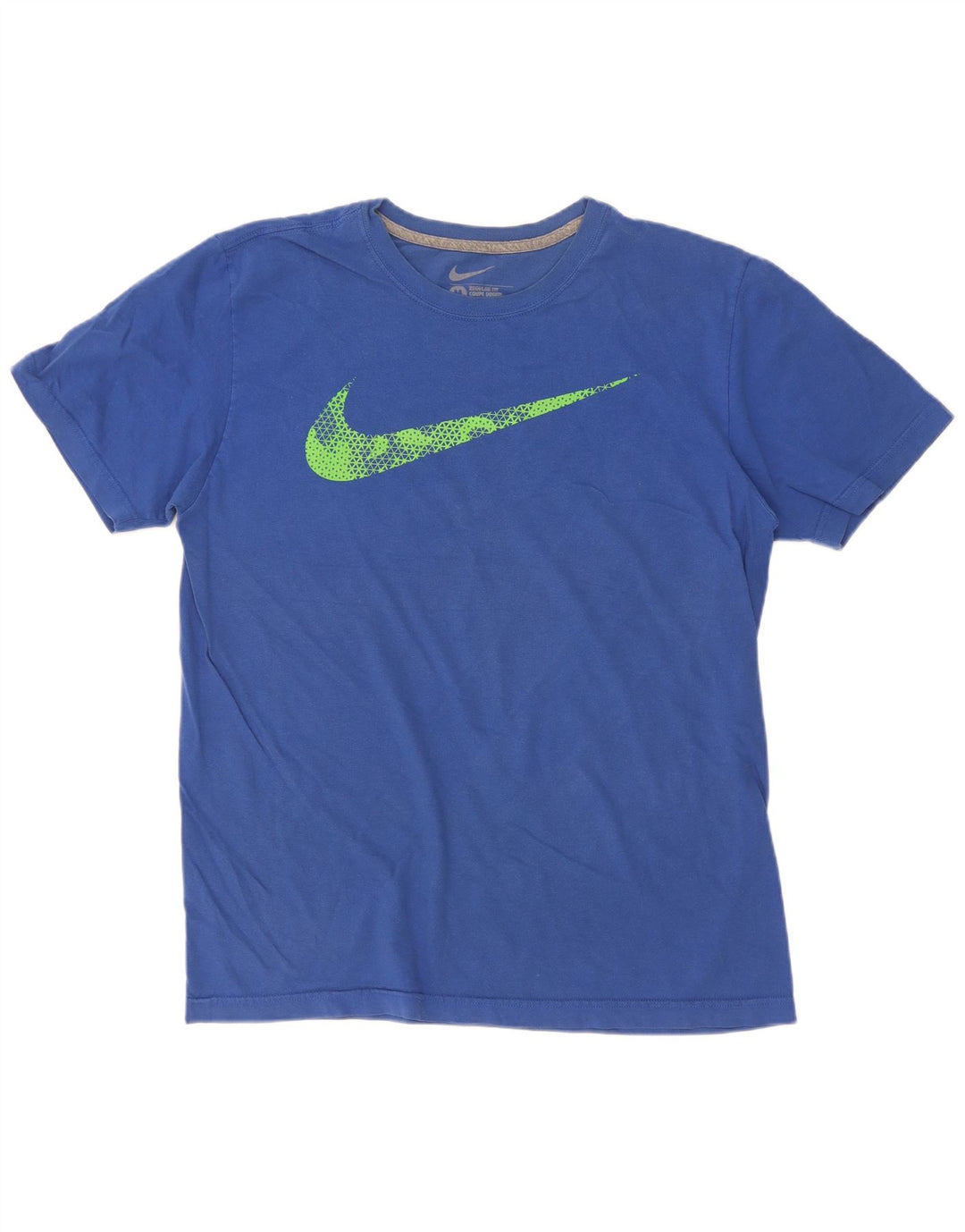 Мужская футболка обычного кроя Nike с рисунком, хлопковый топ среднего синего цвета