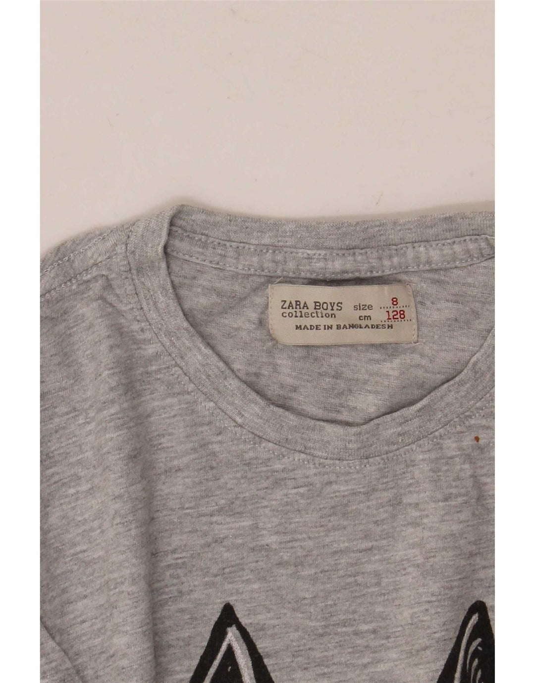 Футболка с рисунком Zara для мальчиков, топ 7-8 лет, серая