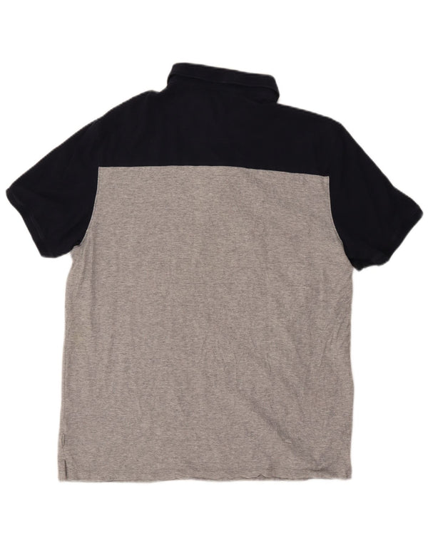 Мужская рубашка-поло CALVIN KLEIN, большая серая, с цветными блоками