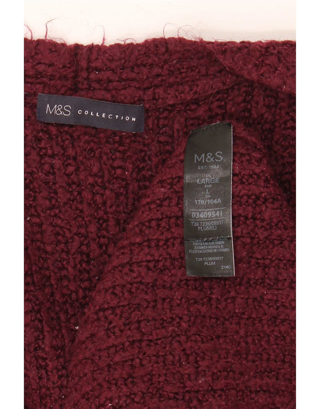 Женский свободный открытый кардиган Marks & Spencer UK 16, большой темно-бордовый цвет
