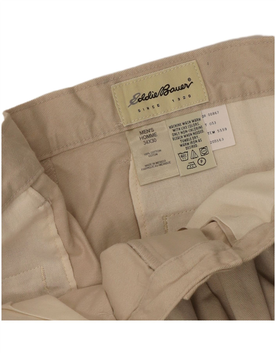 Мужские брюки чинос Eddie Bauer W34 L30 бежевого цвета, хлопок