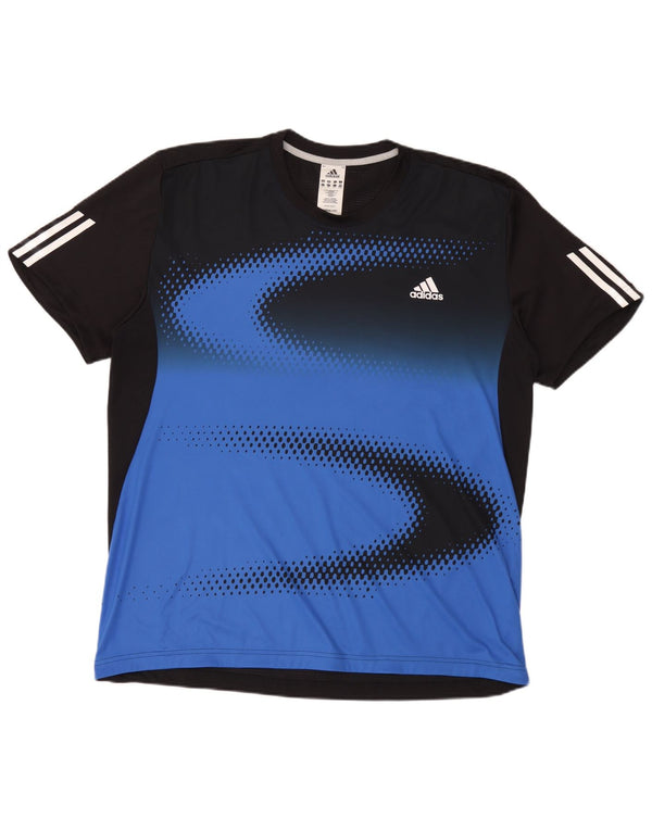 Adidas Mens Clima 365 Футболка Топ 2XL Черный Полиэстер с цветными блоками