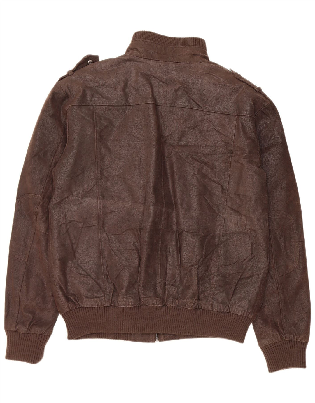 Мужская кожаная куртка в стиле милитари Bata and More IT 54 2XL Коричневая
