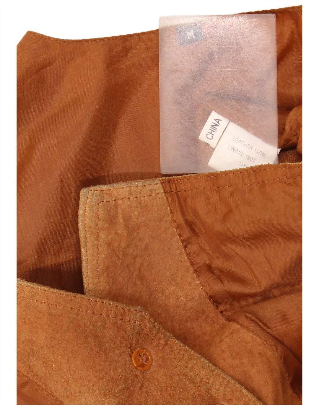 Винтажный мужской замшевый жилет среднего коричневого цвета из кожи