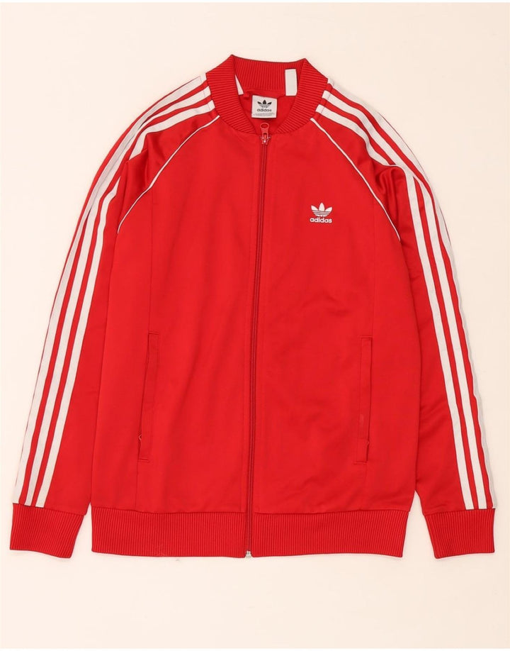 Спортивный костюм ADIDAS для мальчиков, верхняя куртка 13-14 лет, красный полиэстер
