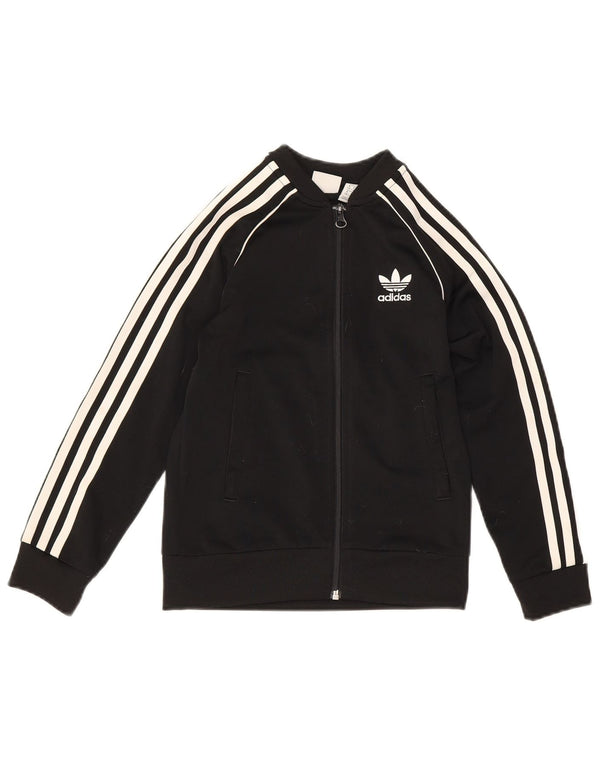 Спортивный костюм Adidas для мальчиков, верхняя куртка 7-8 лет, черный полиэстер