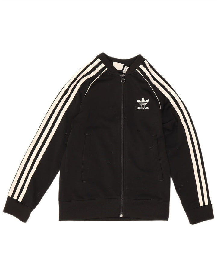 Спортивный костюм Adidas для мальчиков, верхняя куртка 7-8 лет, черный полиэстер